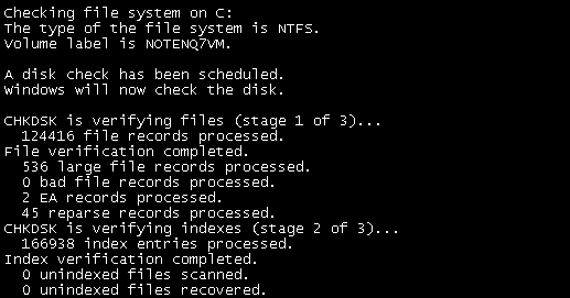 แก้ไขข้อผิดพลาดของระบบไฟล์ด้วย Check Disk Utility (CHKDSK)