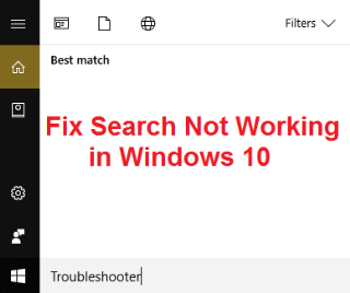 Perbaiki Pencarian Tidak Bekerja di Windows 10