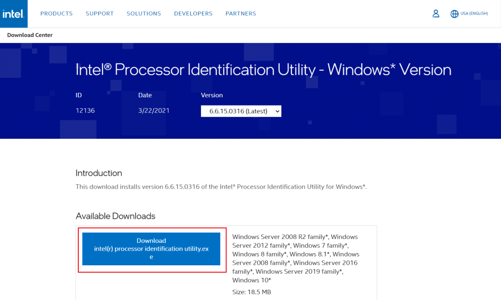 Processor identification utility. Intel Processor identification Utility.