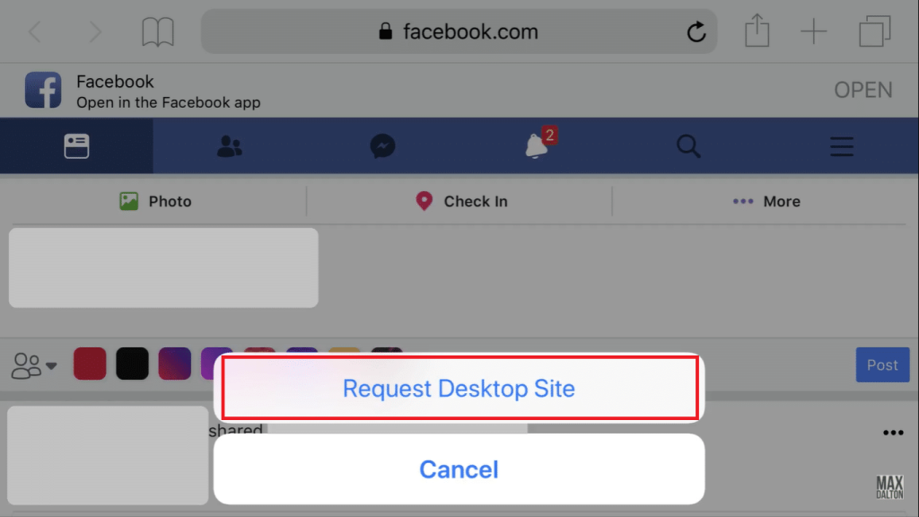 Как получить доступ к настольной версии Facebook на iPhone
