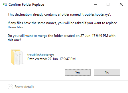 在 Windows 10 中顯示或隱藏文件夾合併衝突