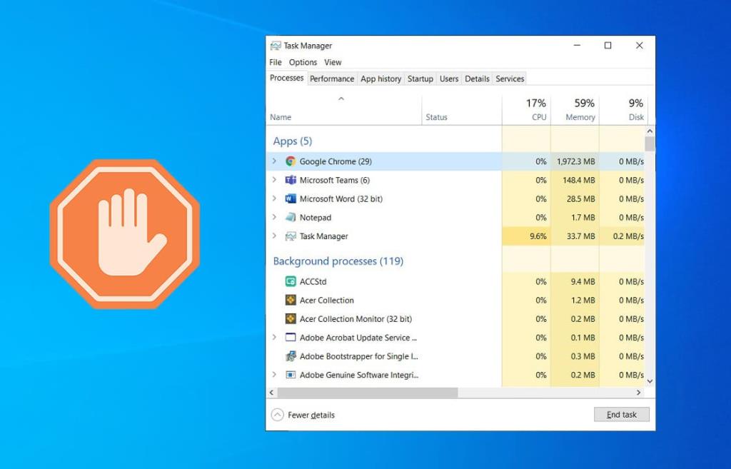 Cómo finalizar la tarea en Windows 10