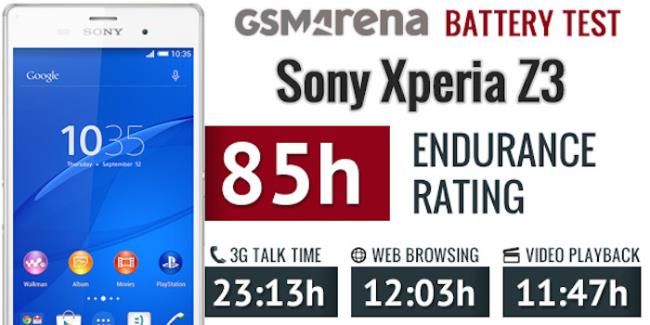 تصنيف عمر بطارية Sony Xpreia Z3 - لا يزال ثابتًا على الرغم من الشاشة الكبيرة