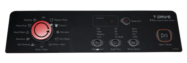 Electrolux EWT8541 panneau de commande de machine à laver 8,5 Kg