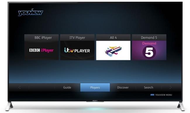 Aplikasi YouView pertama kali dilengkapi dengan TV Sony
