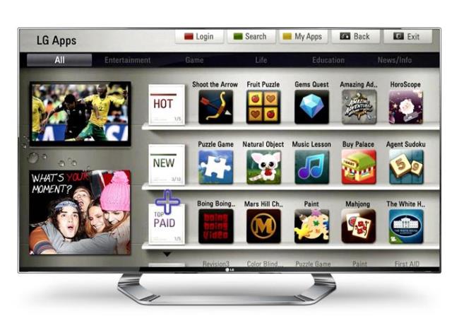 NetCast interface on LG TV