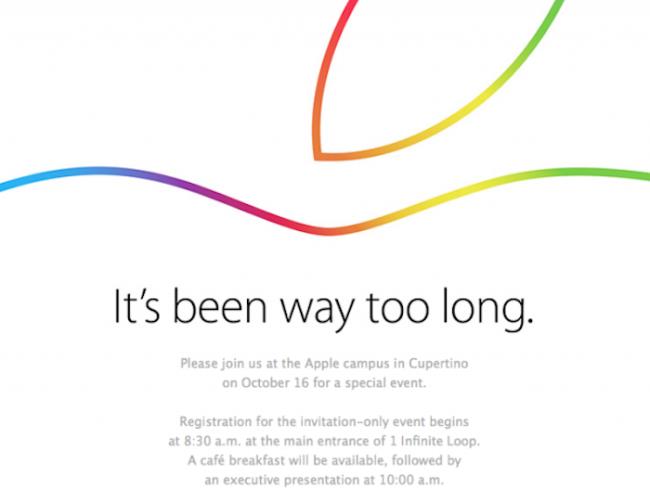 أرسلت Apple رسميًا دعوة لحضور حدث 16 أكتوبر "لقد مضى وقت طويل جدًا"