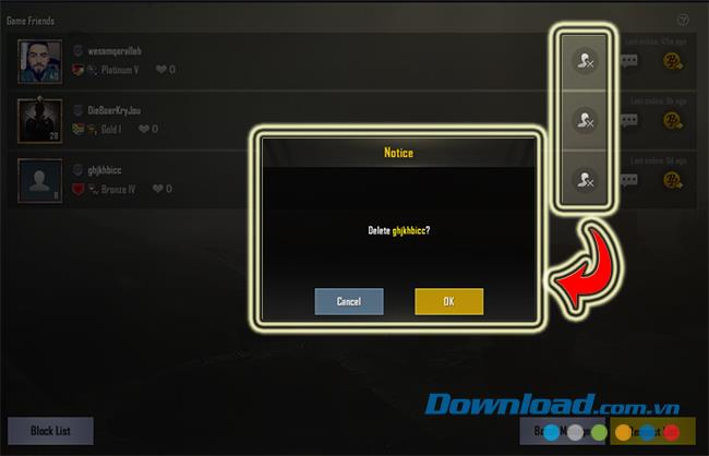How to cancel friends in PUBG Mobile