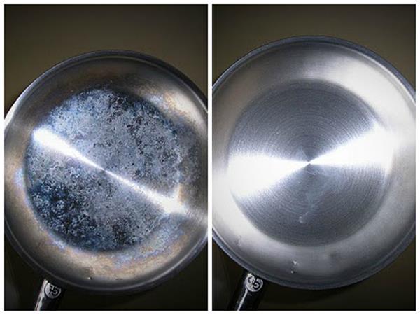 Excellent way to make stainless steel pots and pans shiny like new