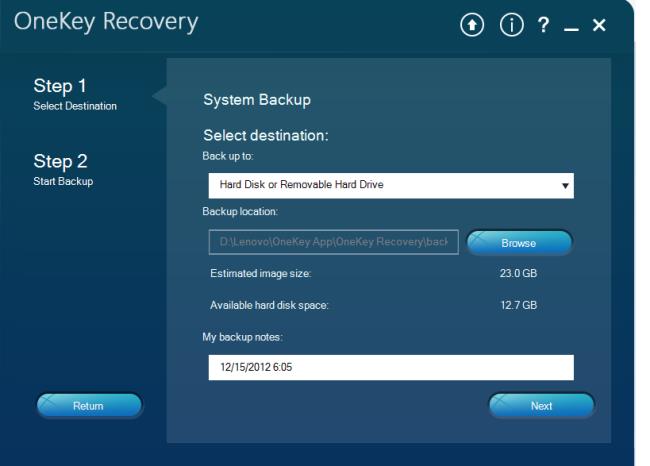 Check out Lenovo's exclusive Onekey Recovery software