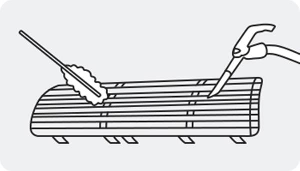 Instructions on how to clean the filters of the Samsung air conditioner