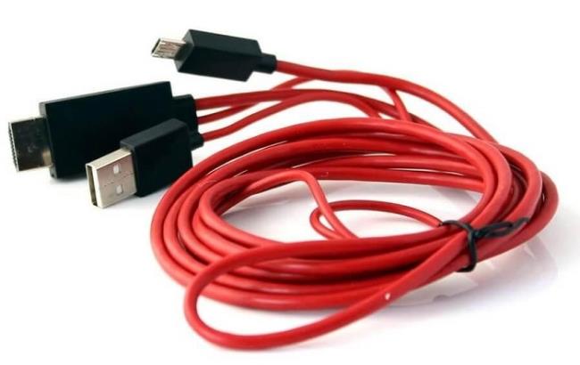 Anleitung zur Verwendung des Kabels zum Anschließen des Fernsehgeräts an das Telefon per MHL