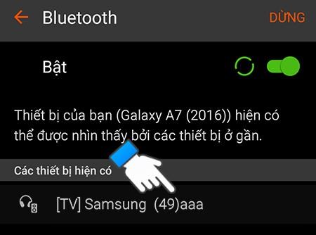 Instructions on how to connect your phone to the TV via bluetooth to play music