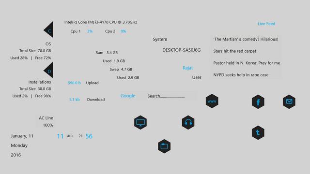 Rainmeter - Download software, Skin for PC screens