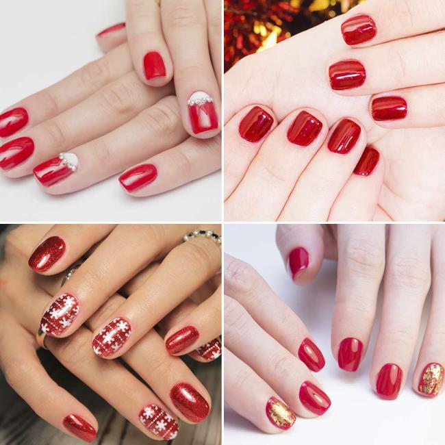 Red Christmas Nails 2020: أجمل الأفكار