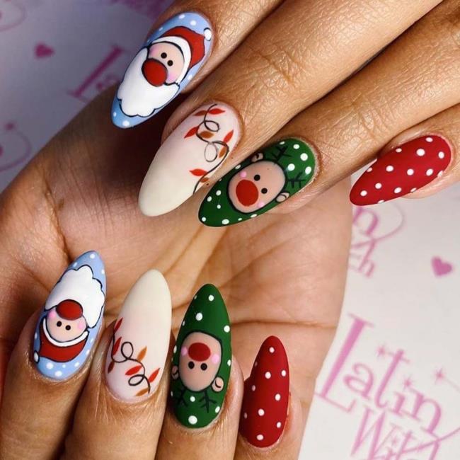 Kerstnagels 2020, prachtige gel en nail art: 150 afbeeldingen