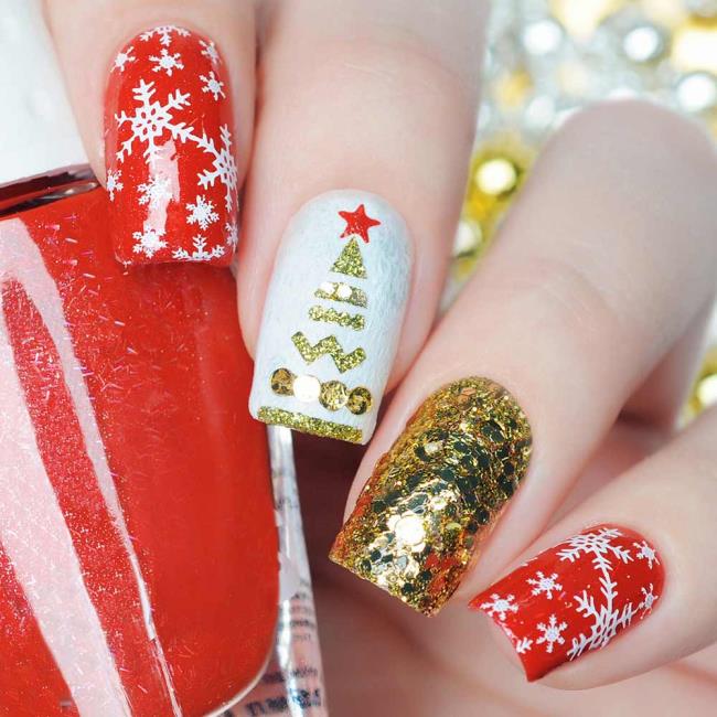 Kerstnagels 2020, prachtige gel en nail art: 150 afbeeldingen