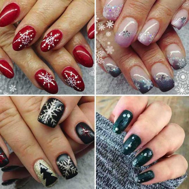 Christmas nails 2020, beautiful gel and nail art: 150 images