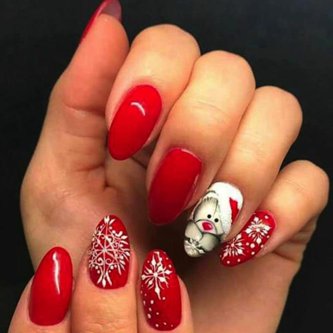 Ongles de Noël 2020, beau gel et nail art: 150 images