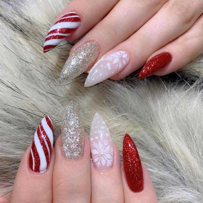 Ongles de Noël 2020, beau gel et nail art: 150 images