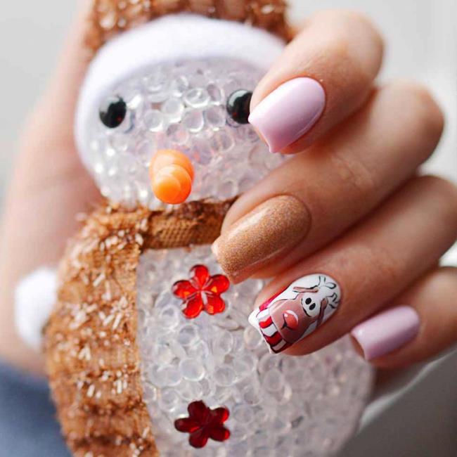 Kerstnagels 2020, prachtige gel en nail art: 150 afbeeldingen