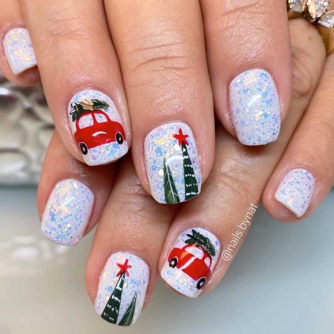 Kerstnagels 2020, prachtige gel en nail art: 150 afbeeldingen