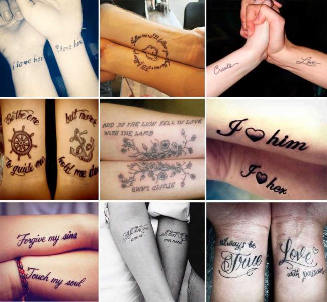 Tatouages ​​de couple: 200 belles photos et idées