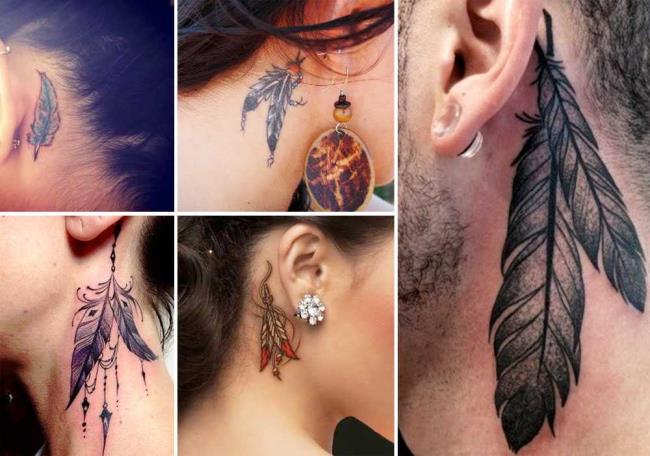 Federtattoo: Bedeutung und 150 Fotos, die Sie inspirieren