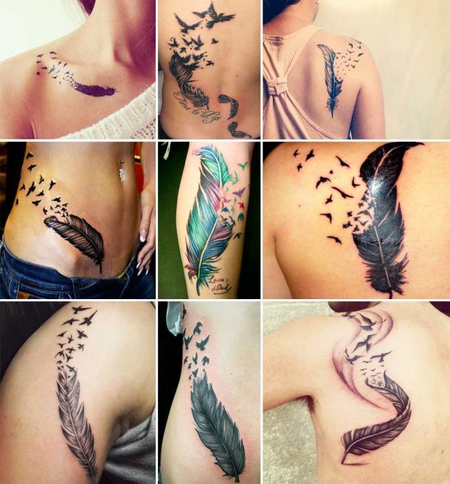 Tatouage de plumes: signification et 150 photos pour vous inspirer