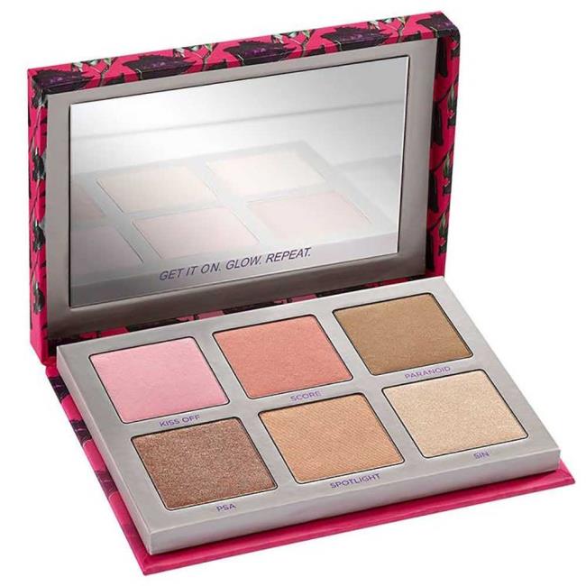 ¡Paleta de iluminadores Afterglow de Urban Decay Sin con colorete y resaltadores!