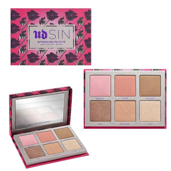 Urban Decay Sin Afterglow Highlighter Palette with blush and highlighters!