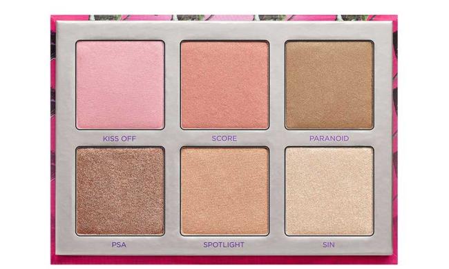 ¡Paleta de iluminadores Afterglow de Urban Decay Sin con colorete y resaltadores!