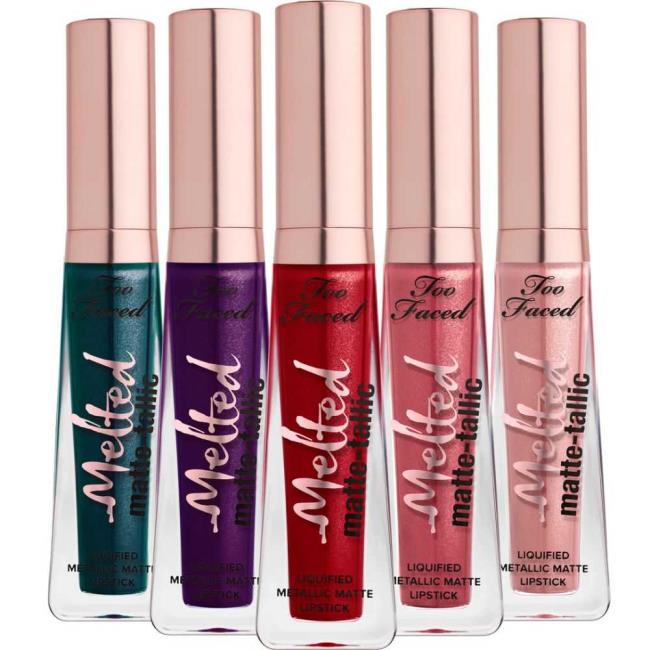 Batons líquidos metálicos e foscos derretidos Too Faced