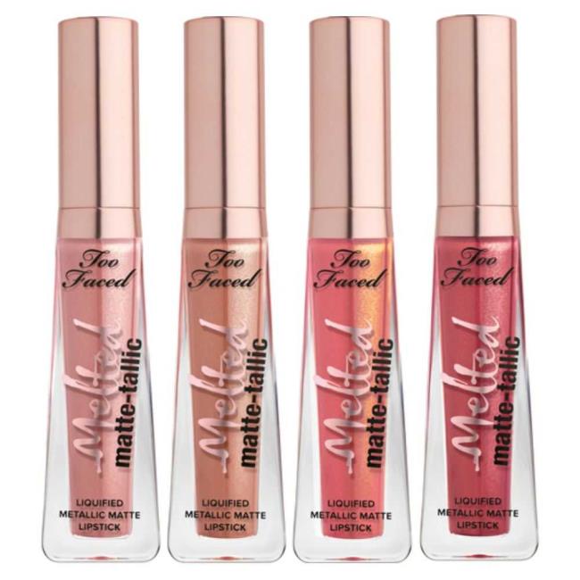 Batons líquidos metálicos e foscos derretidos Too Faced