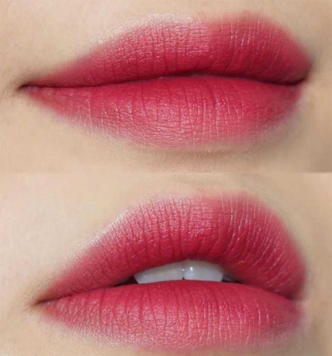 Korean Lips, reverse ombre lip makeup: photos and tutorials