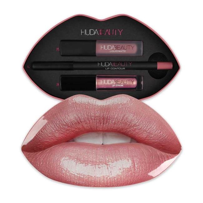 Huda Beauty Contour and Strobe Lip Set: kotak riasan bibir