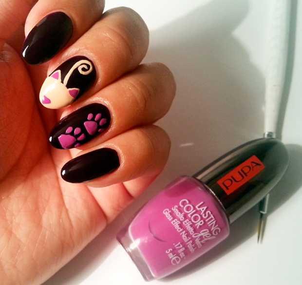 Cat and Owl Nail Art with Pupa Gel enamels