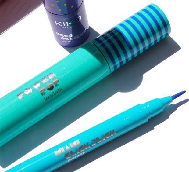 Электрический синий макияж с крошкой Kiko Miami Beach