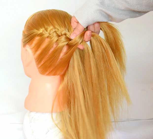 Braid with bows - original hairstyle!