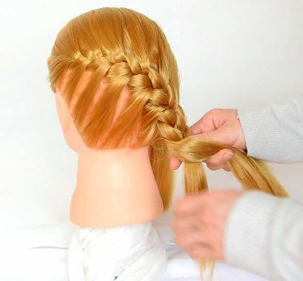 Braid with bows - original hairstyle!