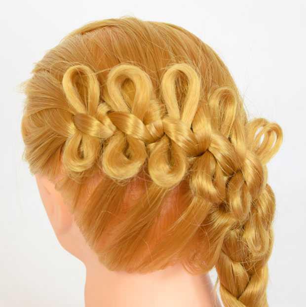 Braid with bows - original hairstyle!