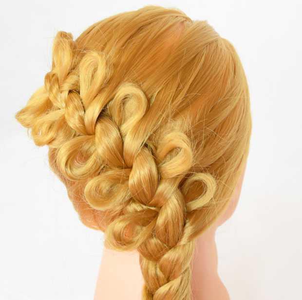 Braid with bows - original hairstyle!