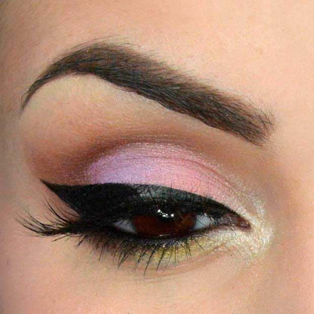 Pastelkleurige make-up voor donkere ogen: zelfstudie