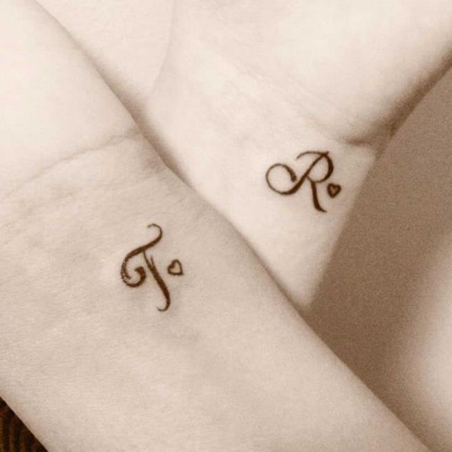 Letter tattoos - 100 beautiful photos and ideas