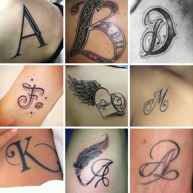 Lettertatoeages - 100 prachtige foto's en ideeën