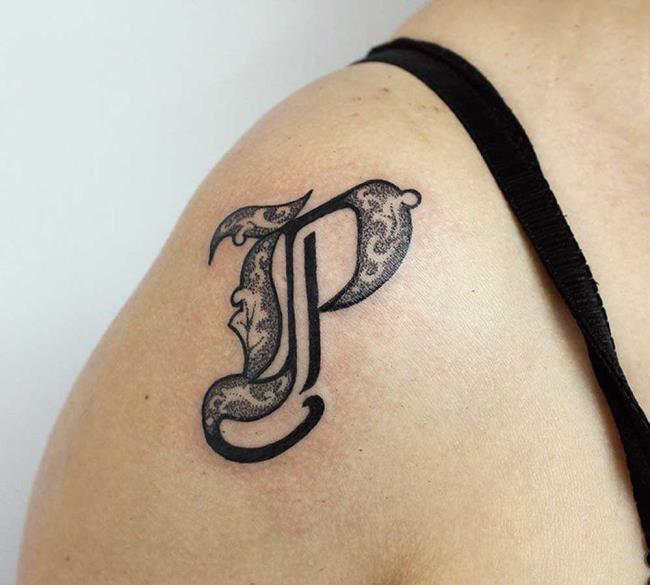 Letter tattoos - 100 beautiful photos and ideas