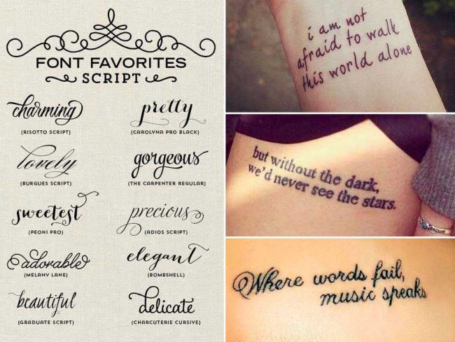 Tatuaże z napisem: piękne zdjęcia i pomysły