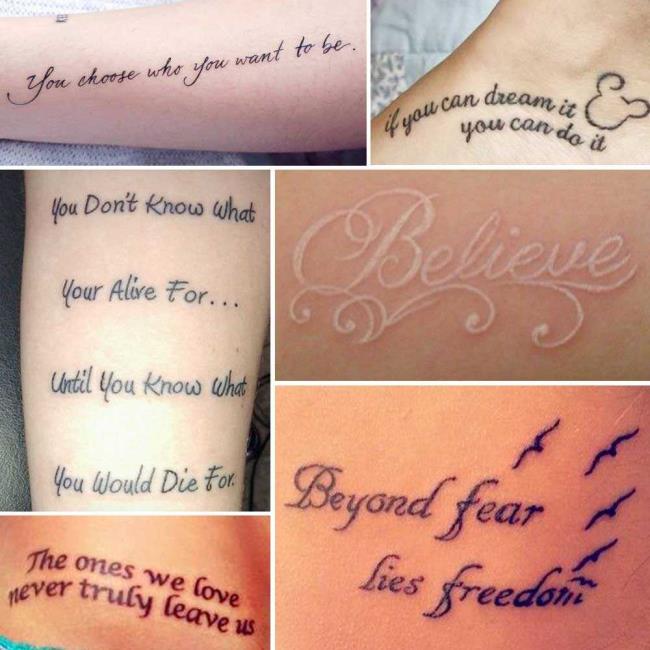 Schriftzug Tattoos: Schöne Fotos und Ideen