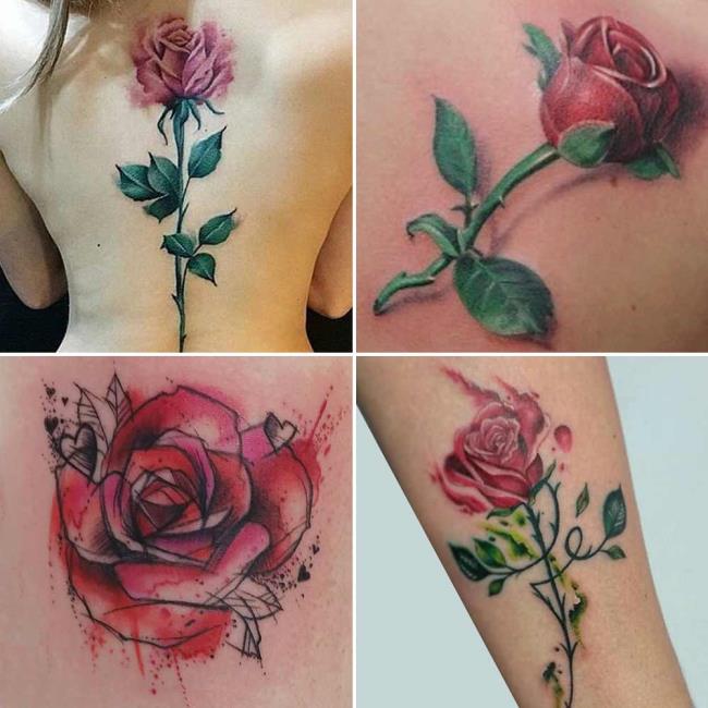 Rose tattoo: betekenis en 200 foto's om je te inspireren