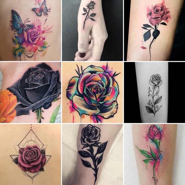 Rose tattoo: betekenis en 200 foto's om je te inspireren